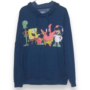 SpongeBob Squidward Patrick Sandy Nickelodeon Navy Blue Hoodie Youth size XXL